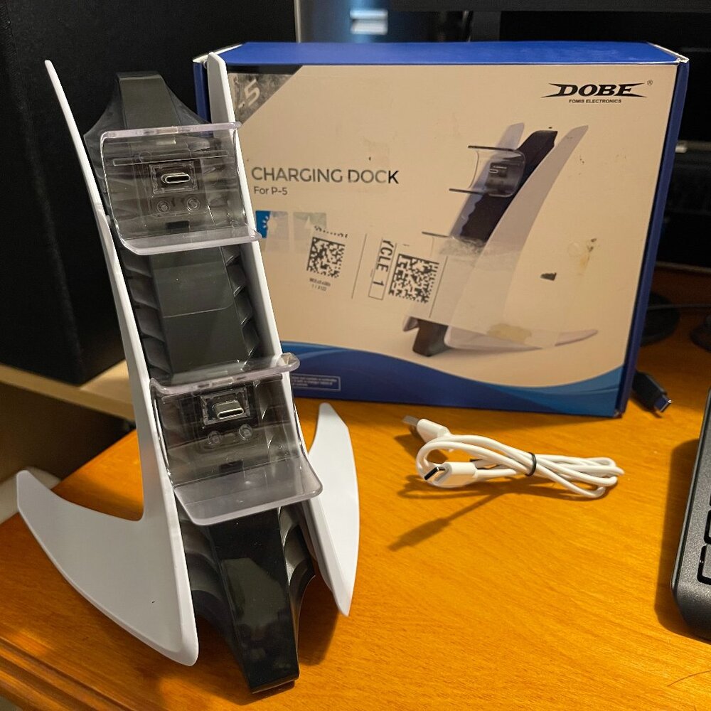Sony Playstation 5 Controller Charging Dock Stand w/USB Cable (White)